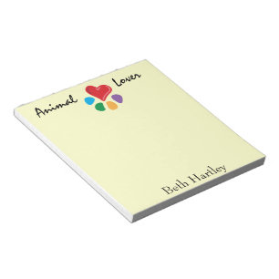 Animal Lover_Heart-Paw pattern Notepad
