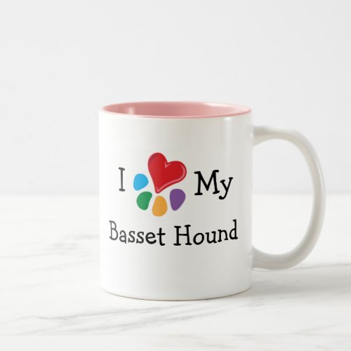 Animal Lover_I Heart My Basset Hound Two_Tone Coffee Mug