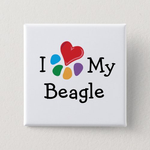 Animal Lover_I Heart My Beagle Pinback Button