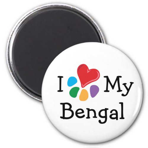 Animal Lover_I Heart My Bengal Magnet