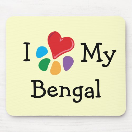 Animal Lover_I Heart My Bengal Mouse Pad