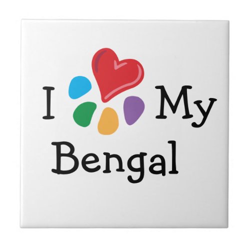 Animal Lover_I Heart My Bengal Tile