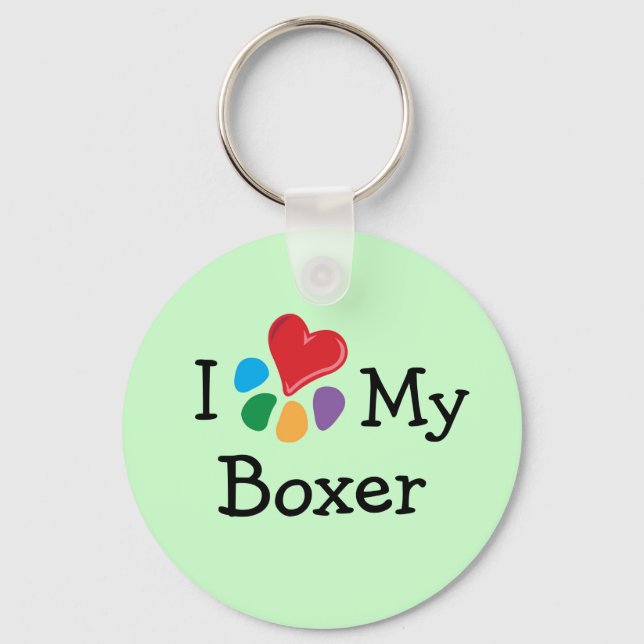 Animal Lover_I Heart My Boxer Keychain (Front)
