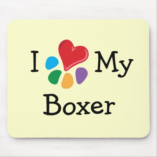 Animal Lover_I Heart My Boxer Mouse Pad