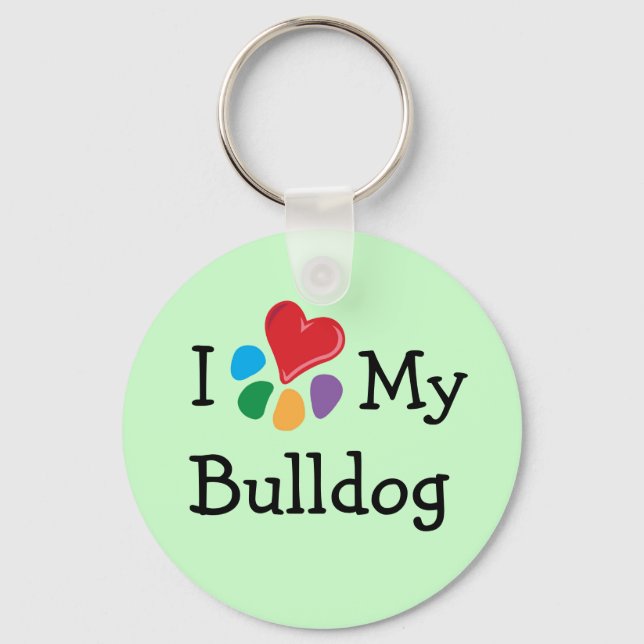 Animal Lover_I Heart My Bulldog Keychain (Front)
