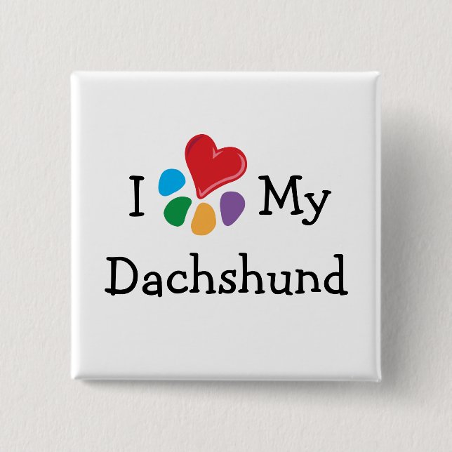 Animal Lover_I Heart My Dachshund Button (Front)