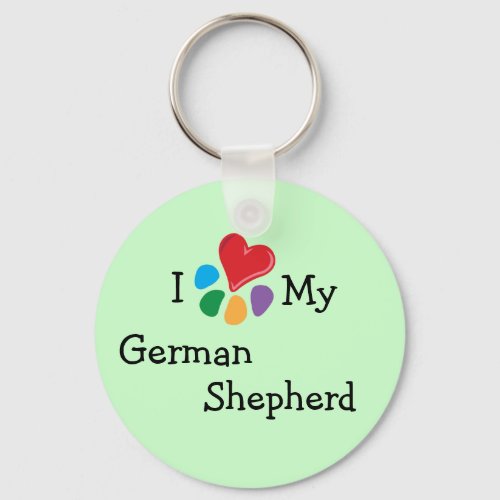 Animal Lover_I Heart My German Shepherd Keychain