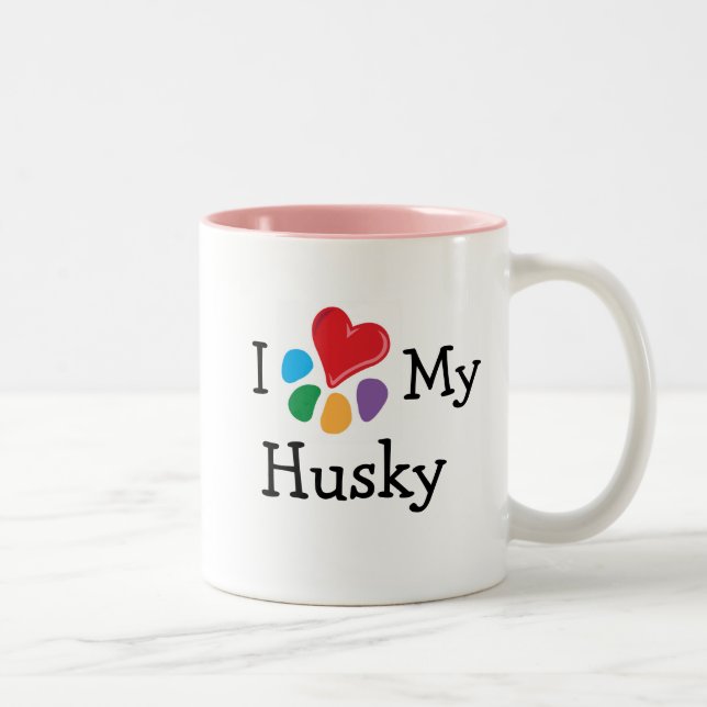Animal Lover_I Heart My Husky Two-Tone Coffee Mug (Right)