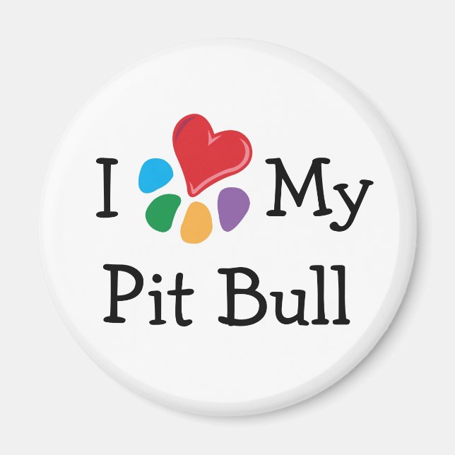 Animal Lover_I Heart My Pit Bull Magnet (Front)