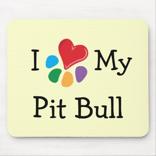 Animal Lover_I Heart My Pit Bull Mouse Pad