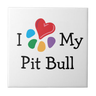 Animal Lover_I Heart My Pit Bull Tile