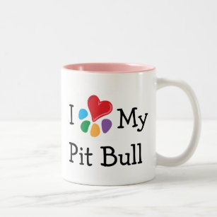 Animal Lover_I Heart My Pit Bull Two-Tone Coffee Mug