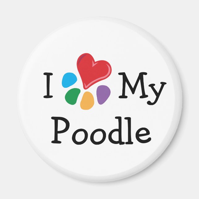 Animal Lover_I Heart My Poodle Magnet (Front)