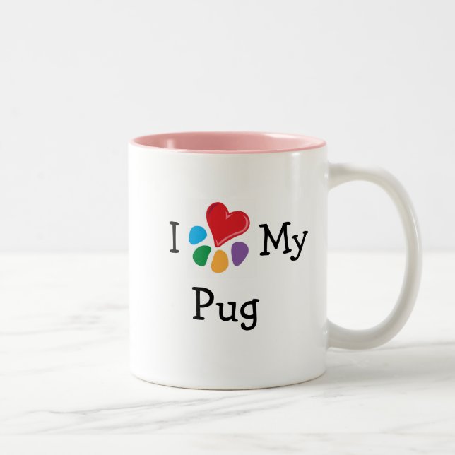 Animal Lover_I Heart My Pug Two-Tone Coffee Mug (Right)