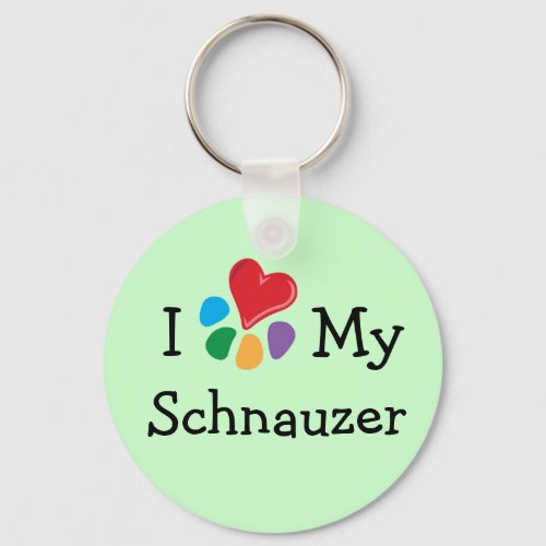 Animal Lover_I Heart My Schnauzer Keychain