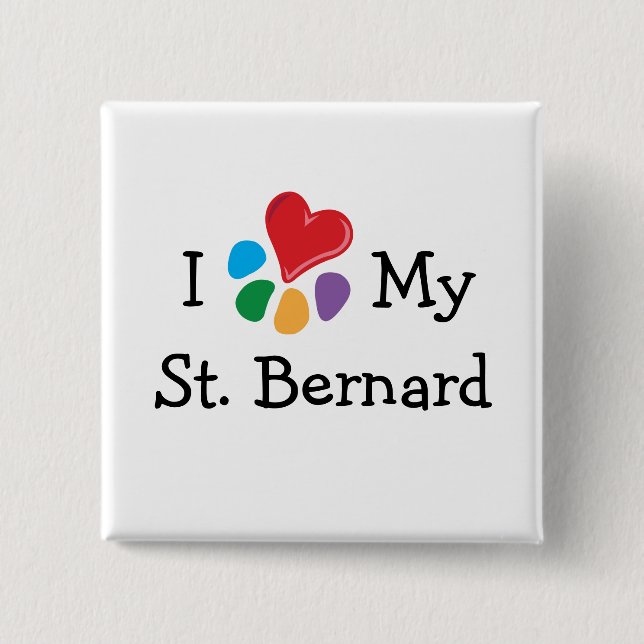 Animal Lover_I Heart My St. Bernard Button (Front)