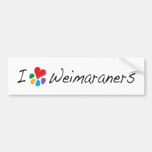 Animal Lover_I Heart My Weimaraner Bumper Sticker