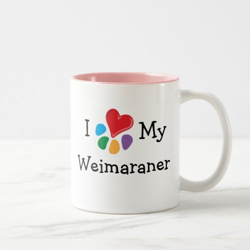 Animal Lover_I Heart My Weimaraner Two_Tone Coffee Mug