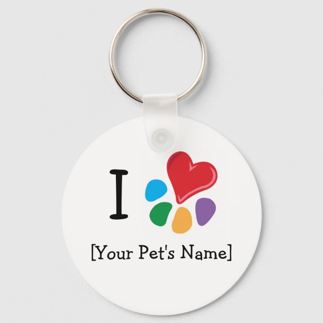 Animal Lover_I Heart template Keychain (Front)