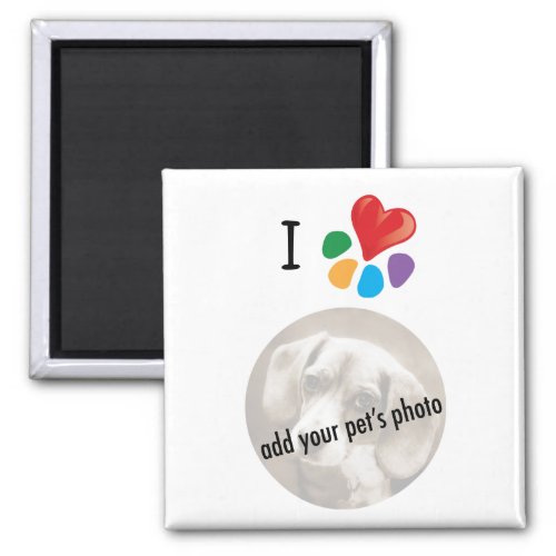 Animal Lover_I Heart your pets photo template Magnet