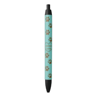 Animal Lover Paw Prints Black Ink Pen