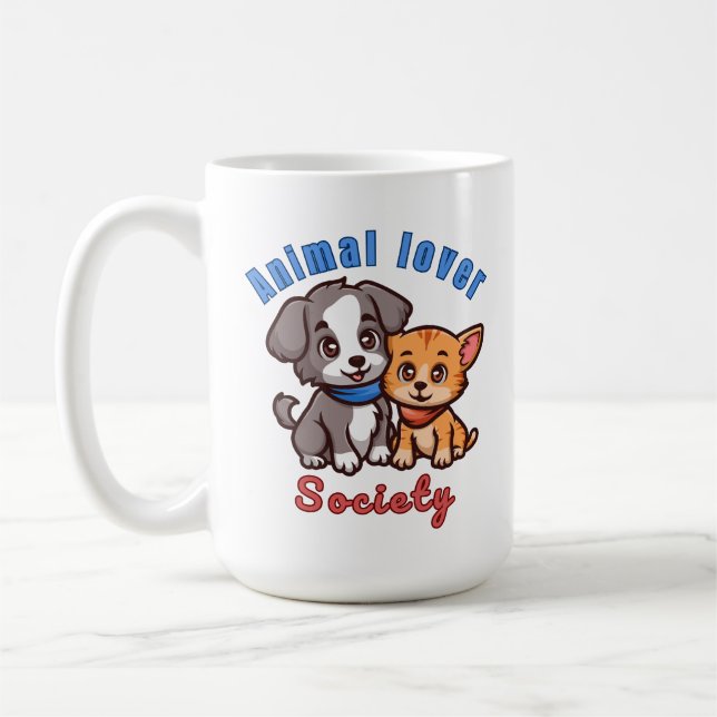 Animal lover society for animal lover  coffee mug (Left)