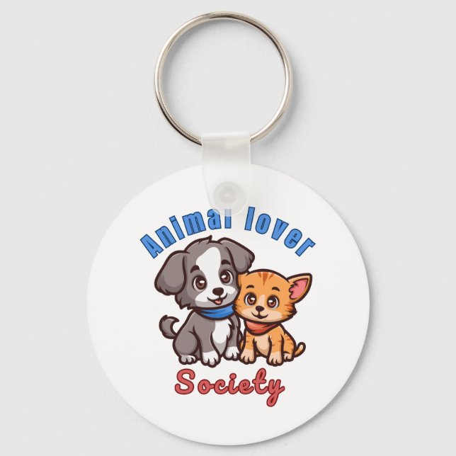 Animal lover society for animal lover keychain (Front)
