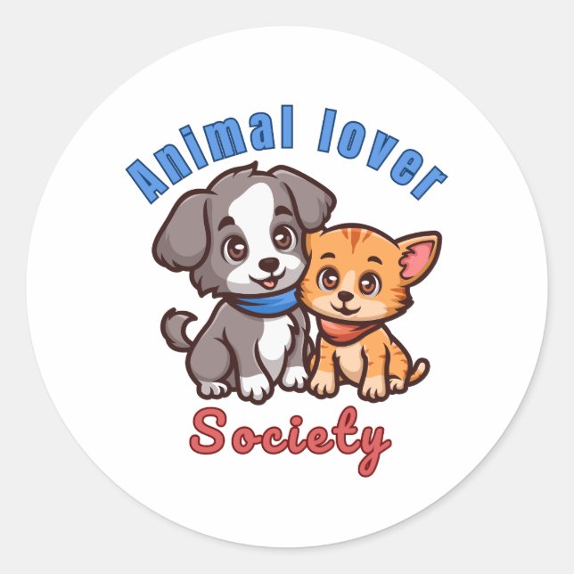 Animal lover society for animal lover sticker (Front)