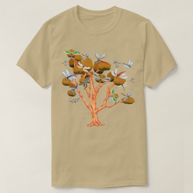 Animal Lover Tree Nature Insect Dragonfly T-Shirt (Design Front)