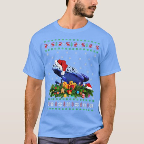 Animal Lover Xmas Santa Hat Ugly Poison Dart Frog  T_Shirt