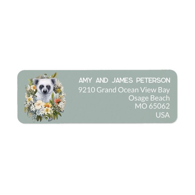 Animal lovers artsy blue aesthetic custom name label (Front)