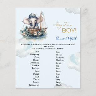 Animal Match Baby Shower Game