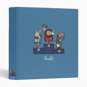 Animal Medal Winners Sport Results Podium Artwork 3 Ring Binder