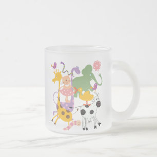 Animal Menagerie Frosted Glass Coffee Mug