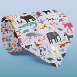 Animal Menagerie Neck Tie<br><div class="desc">All sorts of fun animals and wildlife for animal lovers everywhere. Safari animals, jungle, farm, birds, pets and wildlife. A monster seems to have sneaked in too. Original art by Nic Squirrell.</div>