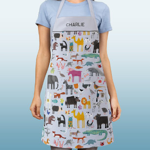 Animal Menagerie Personalized Apron