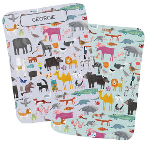 Animal Menagerie Personalized Baby Blanket