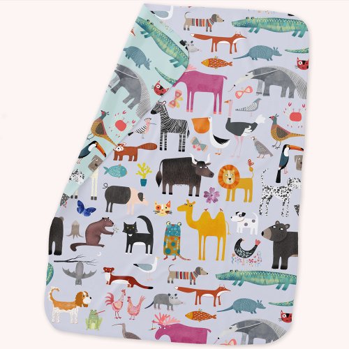 Animal Menagerie Reversible Baby Blanket