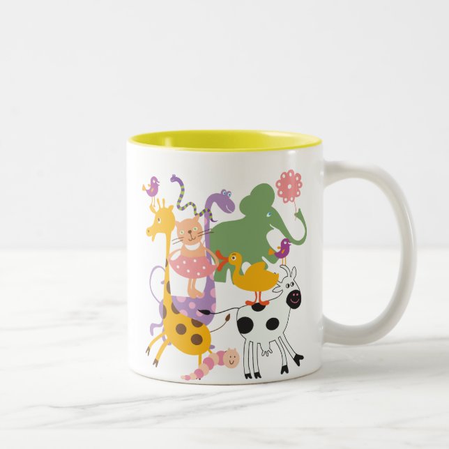 Animal Menagerie Two-Tone Coffee Mug (Right)