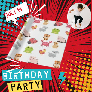 Animal Minimalist Comic Collection Wrapping Paper