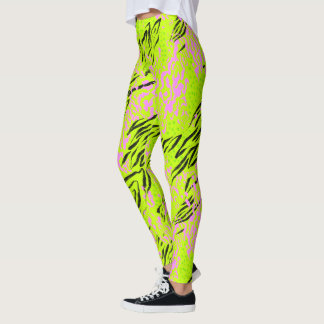 Animal mix bright pattern leggings