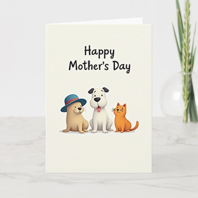 Animal Mothers Day Art Card (Front)