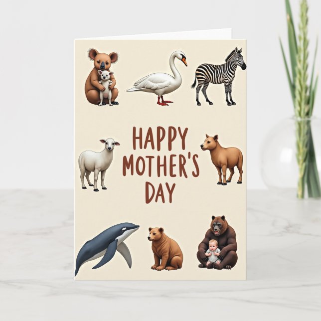 Animal Mothers Day Love Card (Front)