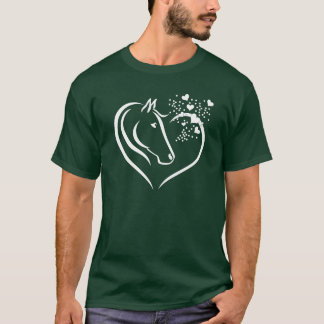 Animal Motif Horses Horse Portrait Heart Gift frie T-Shirt