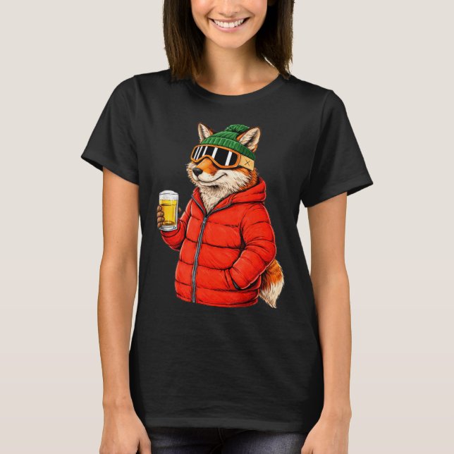 Animal motifs fox party après ski shirt skiingAnim (Front)