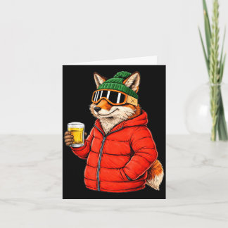 Animal motifs fox party après ski shirt skiingAnim Card