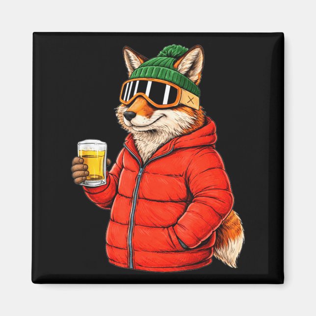 Animal motifs fox party après ski shirt skiingAnim Magnet (Front)