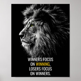 Animal Motivation - Winners Focus on winning Poster