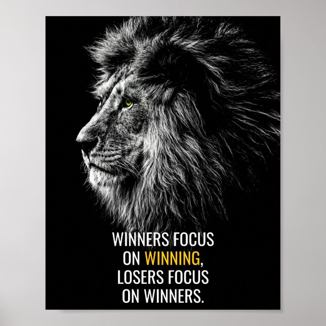 Animal Motivation - Winners Focus on winning  Poster (Front)