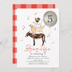 Animal Musicians Fairytale Kid's Birthday Invitation